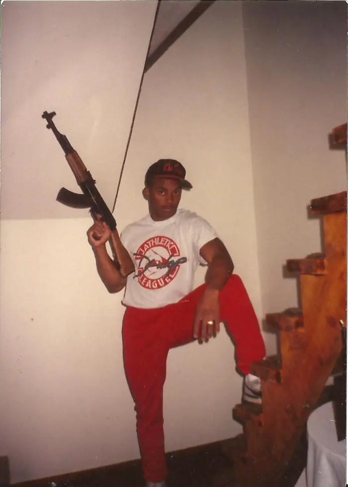 Young Jermaine Andre' with Gun